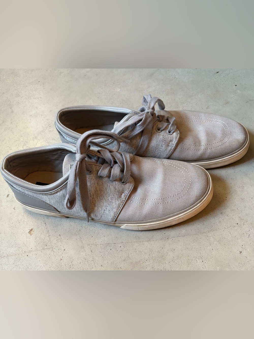 Polo Ralph Lauren Faxon Low Gray Canvas Sneakers Mens 10D